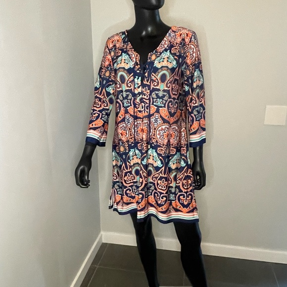 Colorful Patterned Tunic Dress - Picture 1 of 5